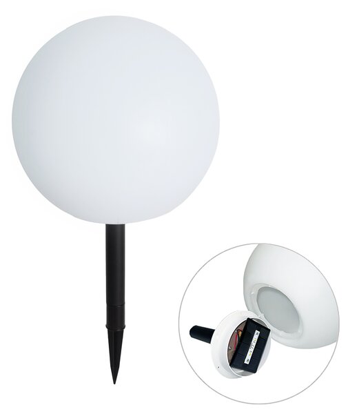 Venkovní lampa bílá 30 cm vč. LED IP44 solární RGBW - Ludger