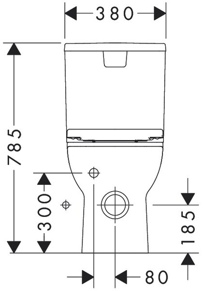 Hansgrohe GladeLake S - Kombi WC 640, AquaChannel Flush, s nádržkou, WC sedátkem a poklopem se SoftClose a QuickRelease, bílá 60313450