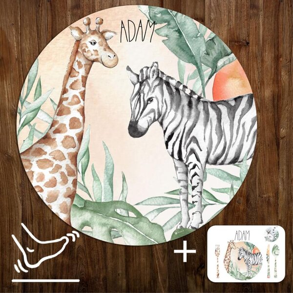 Podložky pro děti - Zebra a žirafa SAFARI
