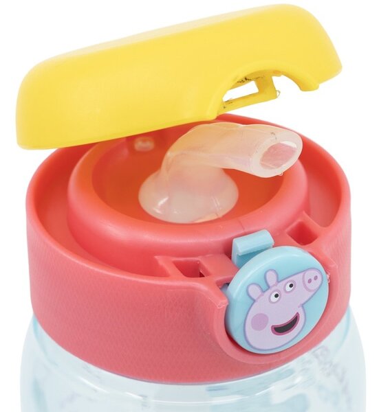 Plastová láhev na pití s brčkem a víčkem Prasátko Peppa - 510 ml