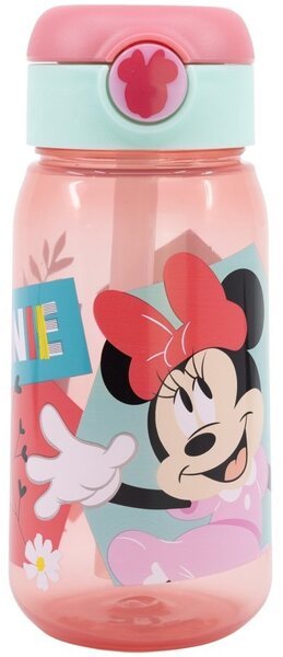 Plastová láhev na pití s brčkem a víčkem Minnie Mouse - 510 ml