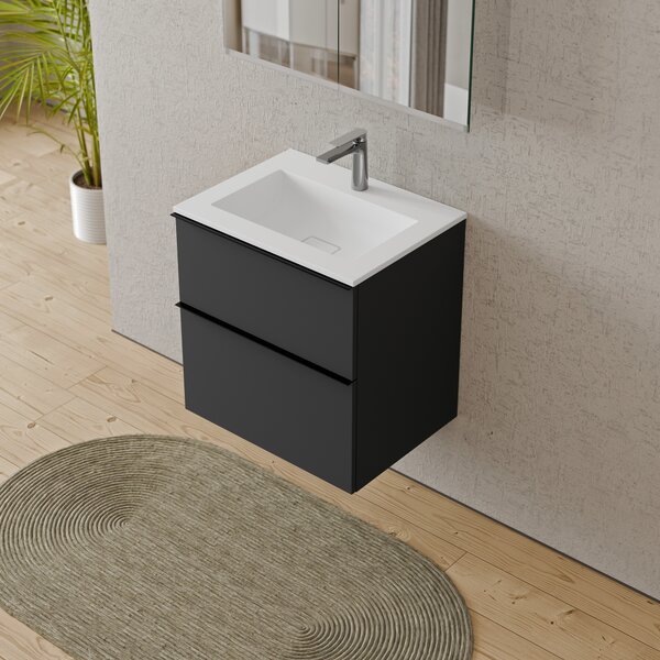 Koupelnová skříňka LAVOA 60 cm s umyvadlem z minerálního odlitku BRUXELLES - možnost volby barvy