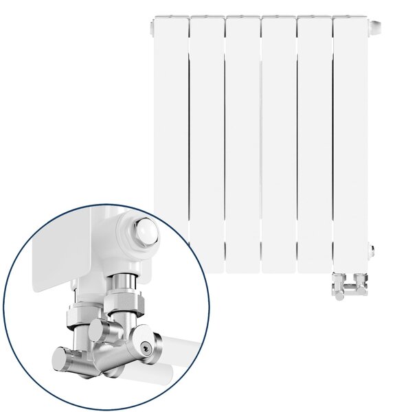 KFA Armatura ADR pokojový radiátor 57x48.3 cm podłączenie spodní bílá 763-061-44