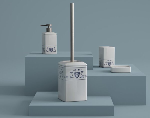 Gedy Gedy, CIXI WC kartáč na postavení, porcelán, modrý/bílý, CX3389