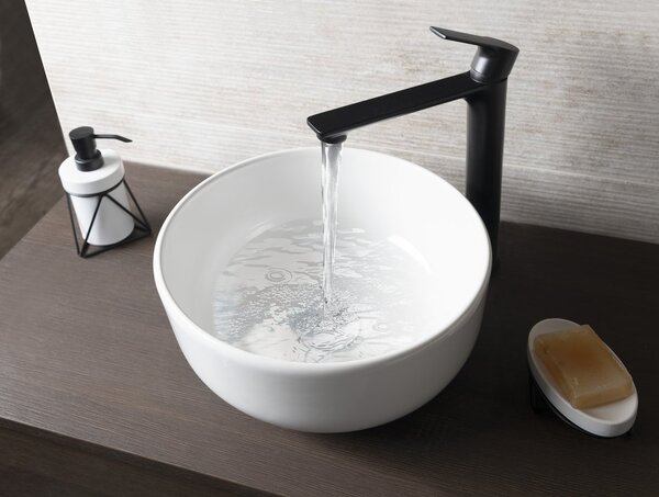 Sapho Sapho, EMMI keramické umyvadlo na desku, průměr 33cm, bílá, TU0077
