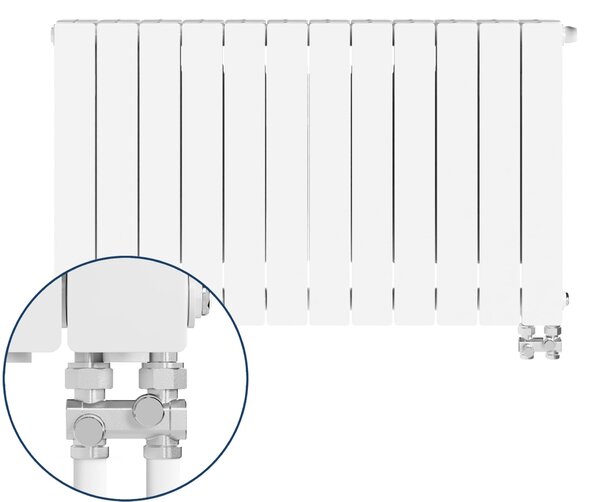KFA Armatura ADR pokojový radiátor 57x96.6 cm podłączenie spodní bílá 763-123-44