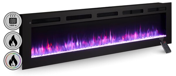 Elektrický krb, vestavný krb BALDERIA Leif 70 – topný výkon až 1800 W, černý