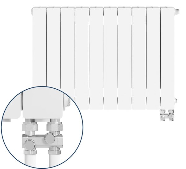 KFA Armatura ADR pokojový radiátor 57x80.5 cm podłączenie spodní bílá 763-103-44