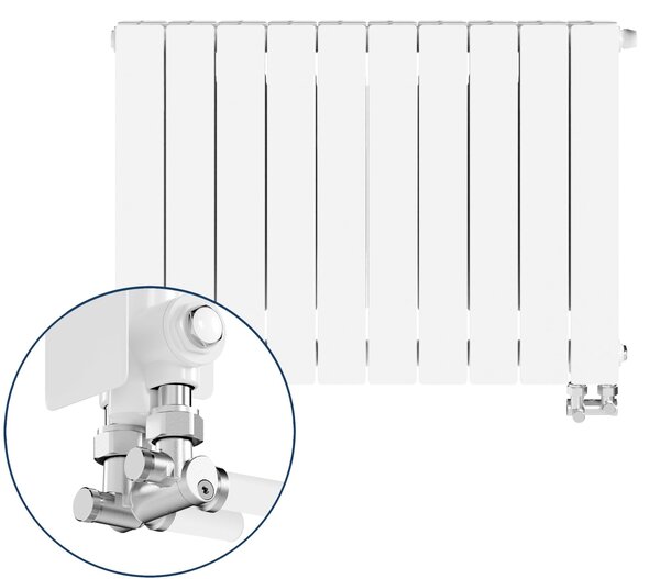 KFA Armatura ADR pokojový radiátor 57x80.5 cm podłączenie spodní bílá 763-103-44