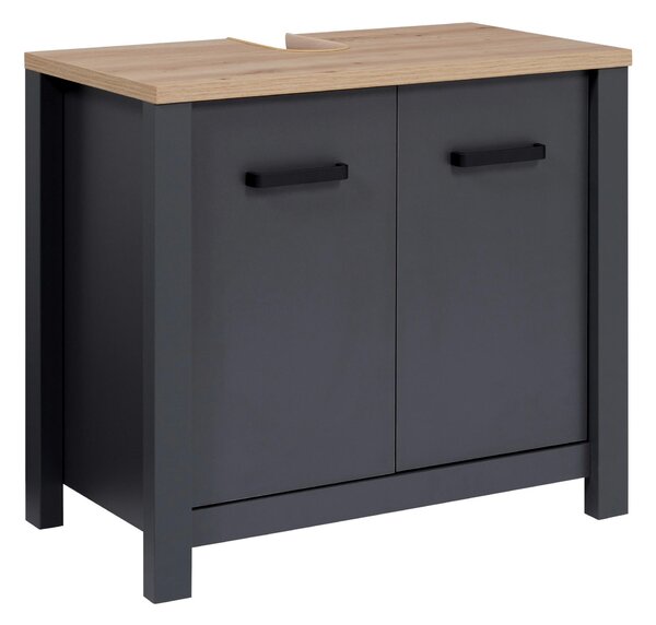 SKŘÍŇKA POD UMYVADLO, antracitová, antracitová, 70/63/40 cm home24 - Koupelnové série, Online Only