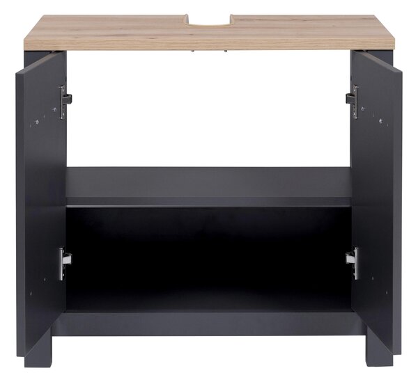 SKŘÍŇKA POD UMYVADLO, antracitová, antracitová, 70/63/40 cm home24 - Koupelnové série, Online Only