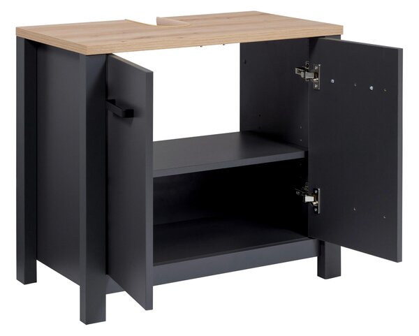 SKŘÍŇKA POD UMYVADLO, antracitová, antracitová, 70/63/40 cm home24 - Koupelnové série, Online Only