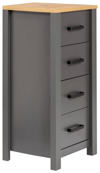 MIDI SKŘÍŇKA, antracitová, dub artisan, 42/94/40 cm home24 - Koupelnové série, Online Only