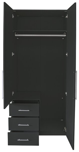 ŠATNÍ SKŘÍŇ S OTOČNÝMI DVEŘMI, vysoce lesklá antracitová, antracitová, 98/218,6/59,4 cm Xora - Šatní skříně