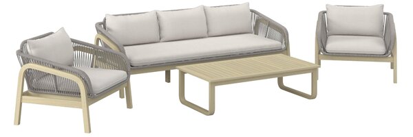 ZAHRADNÍ SEDACÍ SOUPRAVA 4dílné, dřevo, kov, textil Ambia Garden - Online Only zahradní nábytek, Online Only
