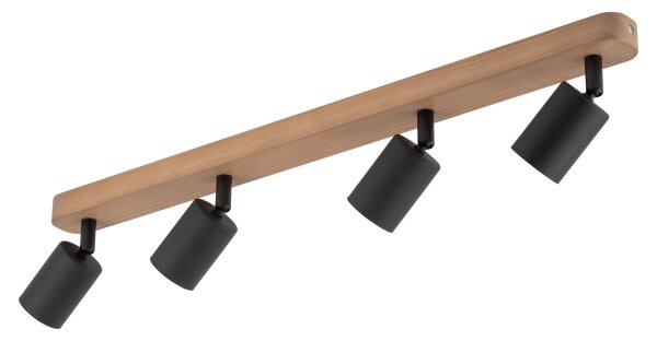 Bodové svítidlo TOP WOOD 4xGU10/10W/230V černá/dřevo