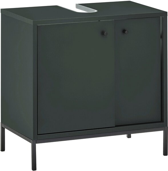 SKŘÍŇKA POD UMYVADLO, tmavě zelená, tmavě zelená, 60/62/32 cm Xora - Koupelnové série, Online Only