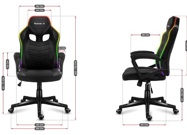 Herní křeslo Fusion 2.5 (černá + vícebarevná) (s LED osvětlením)