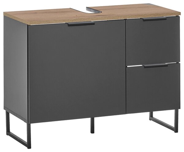 SKŘÍŇKA POD UMYVADLO, černá, černá, barvy dubu, 80/60/35 cm home24 - Koupelnové série, Online Only