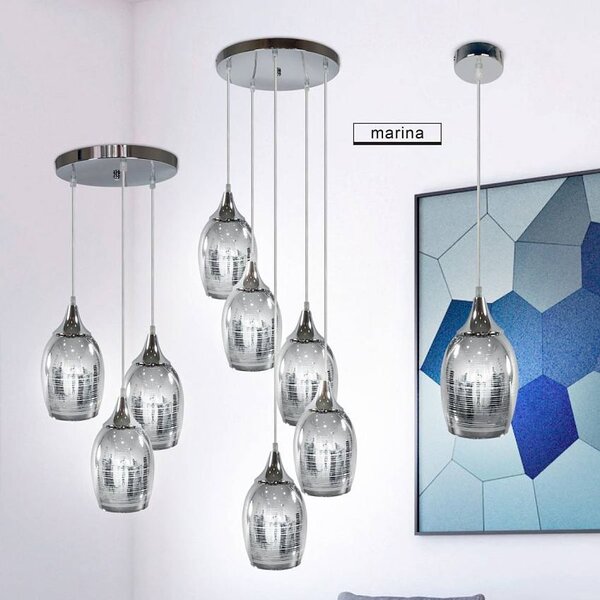 Candellux Marina závěsné svítidlo 1x60 W chrom 31-60174