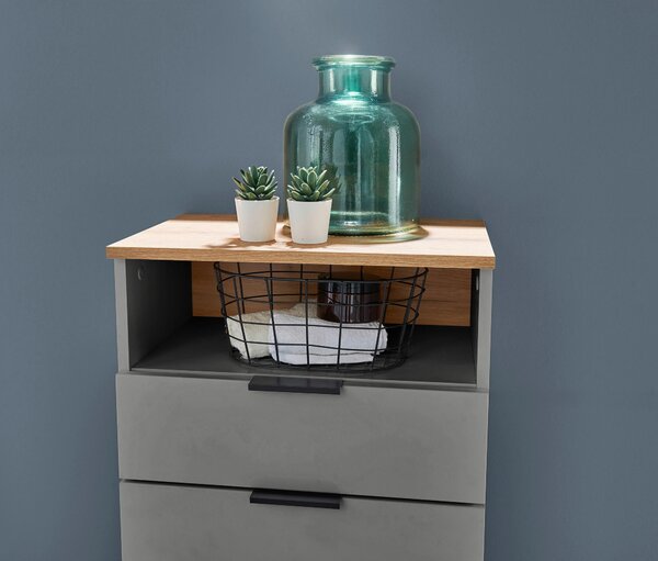 MIDI SKŘÍŇKA, šedá, barvy dubu, 50/91/32 cm home24 - Koupelnové série, Online Only
