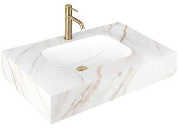Závěsné umyvadlo z kompozitního kamene REA Aresa 80x50 Grey Gold