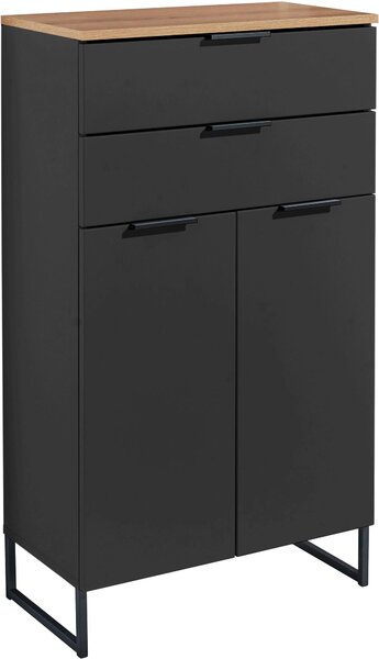 MIDI SKŘÍŇKA, černá, barvy dubu, 60/106/32 cm home24 - Koupelnové série, Online Only