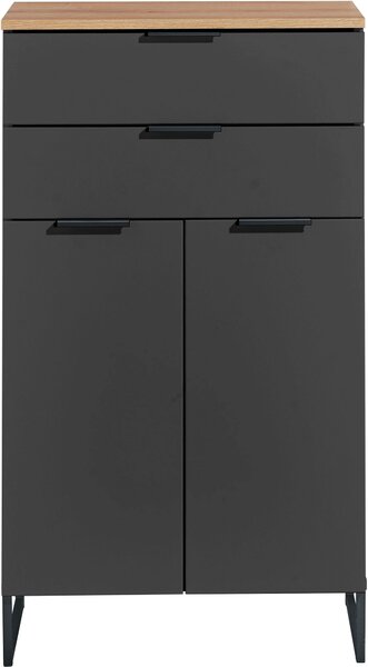 MIDI SKŘÍŇKA, černá, barvy dubu, 60/106/32 cm home24 - Koupelnové série, Online Only