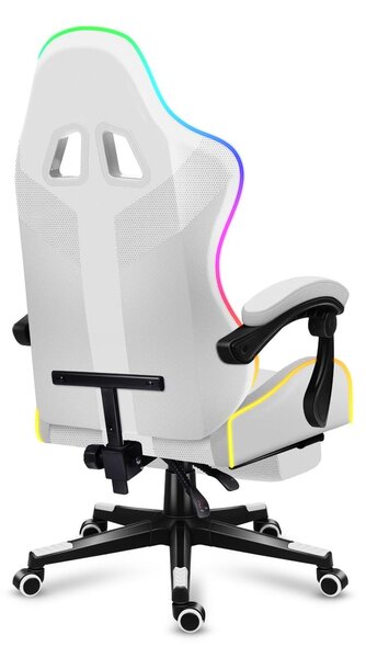 Herní křeslo Fusion 4.7 (bílá + vícebarevná) (s LED osvětlením)