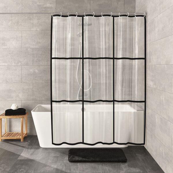 Kleine Wolke Brooklyn sprchový závěs 200x180 cm průhledná-černá 7823116305