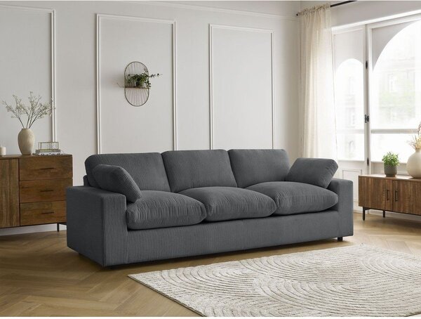 Tmavě šedá manšestrová pohovka 250 cm Belair – Bobochic Paris