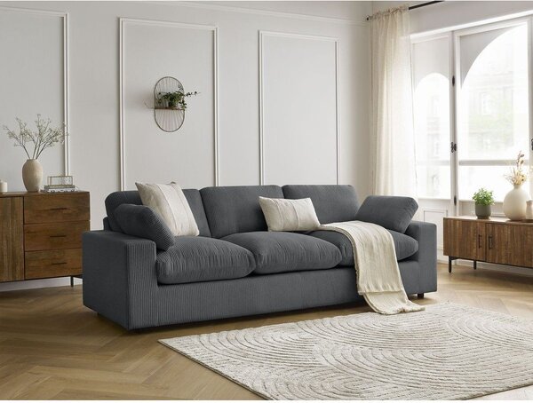 Tmavě šedá manšestrová pohovka 250 cm Belair – Bobochic Paris