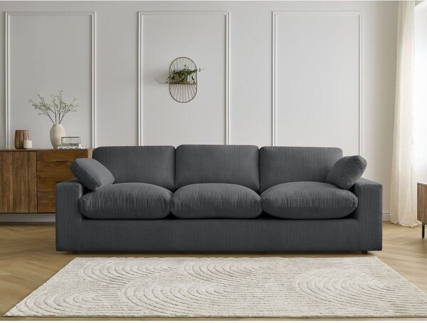 Tmavě šedá manšestrová pohovka 250 cm Belair – Bobochic Paris