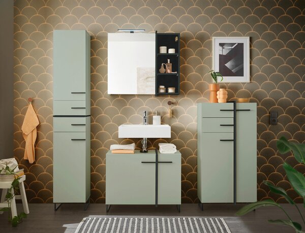 MIDI SKŘÍŇKA, zelená, černá, 60/119/35 cm home24 - Koupelnové série, Online Only