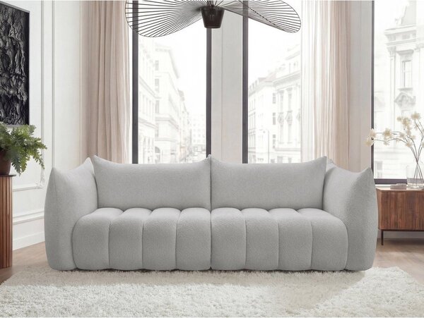 Světle šedá pohovka z textilie bouclé 286 cm Azra – Bobochic Paris