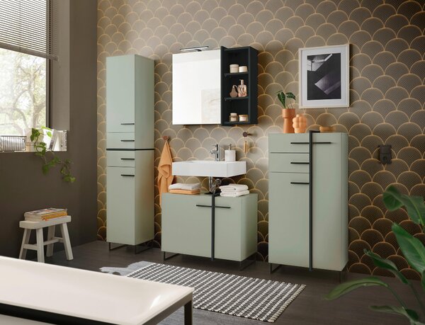 MIDI SKŘÍŇKA, zelená, černá, 60/119/35 cm home24 - Koupelnové série, Online Only