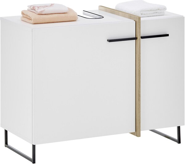 SKŘÍŇKA POD UMYVADLO, bílá, bílá, barvy dubu, 80/64/41 cm home24 - Koupelnové série, Online Only