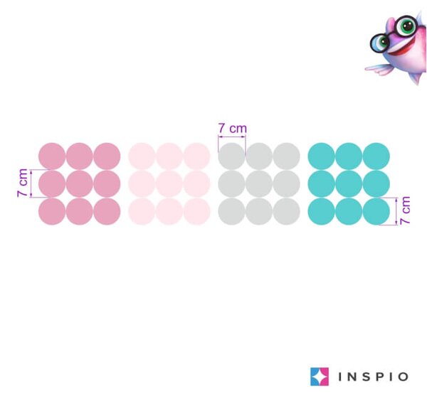 INSPIO Velké tečky ve čtyřech barvách - nálepky na zeď