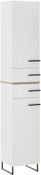 VYSOKÁ SKŘÍŇ, bílá, bílá, barvy dubu, 35/194/33 cm home24 - Koupelnové série, Online Only