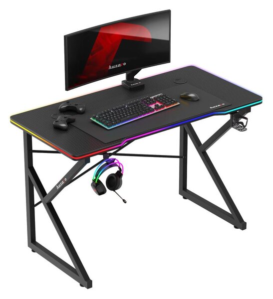 PC stolek Hyperion 1.7 (černá + vícebarevná) (s LED osvětlením)