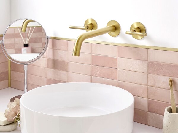 Nástěnná umyvadlová baterie ISHINCA Mosaz Zlatá