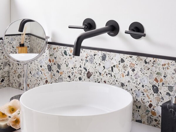 Nástěnná umyvadlová baterie ISHINCA Mosaz Černá