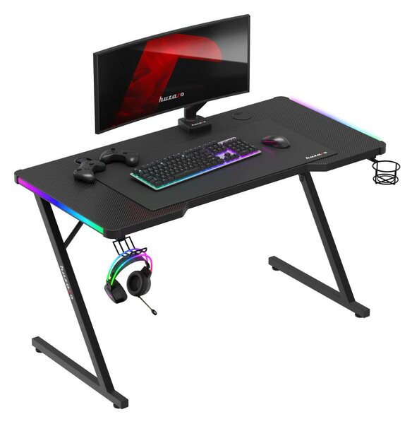 PC stolek Hyperion 2.5 (černá + vícebarevná) (s LED osvětlením)