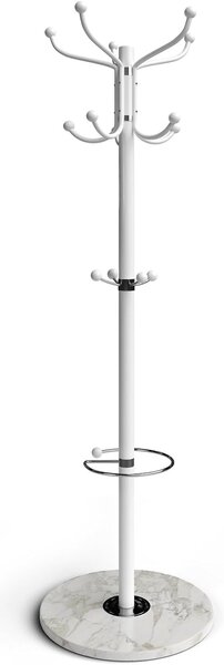 FurniGO Stojanový věšák na oděvy – bílý 173cm