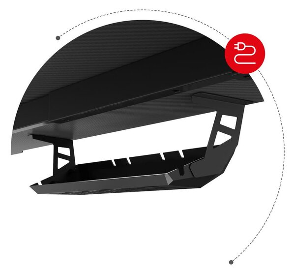 PC stolek Hyperion 3.3 (černá + vícebarevná) (s LED osvětlením)