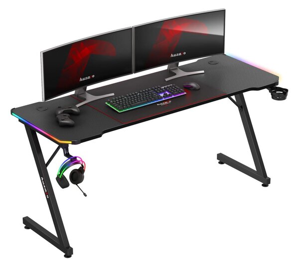 PC stolek Hyperion 4.8 (černá + vícebarevná) (s LED osvětlením)