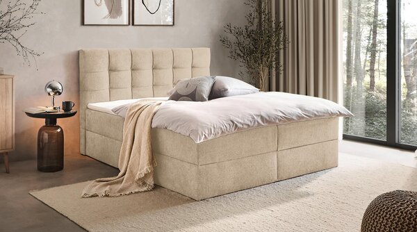 AMERICKÁ POSTEL, 140/200 cm, krémová Boxxx - Postele s úložným prostorem, Online Only