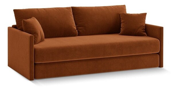 Sametová rozkládací pohovka v terakotové barvě 209 cm Shannon – Cosmopolitan Design