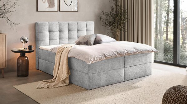 AMERICKÁ POSTEL, 140/200 cm, světle šedá Boxxx - Postele s úložným prostorem, Online Only