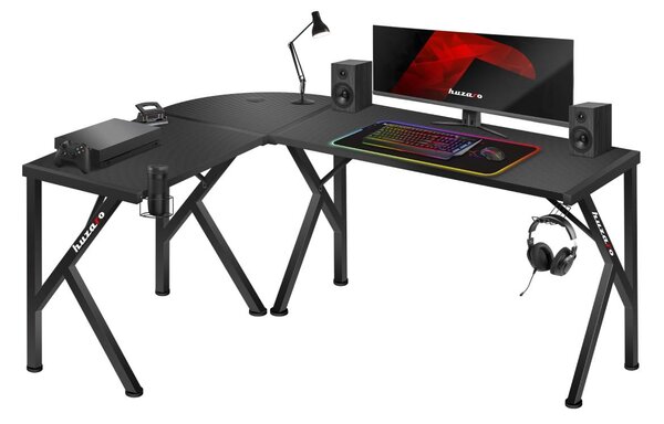 Rohový PC stolek Hyperion 6.3 (černá)